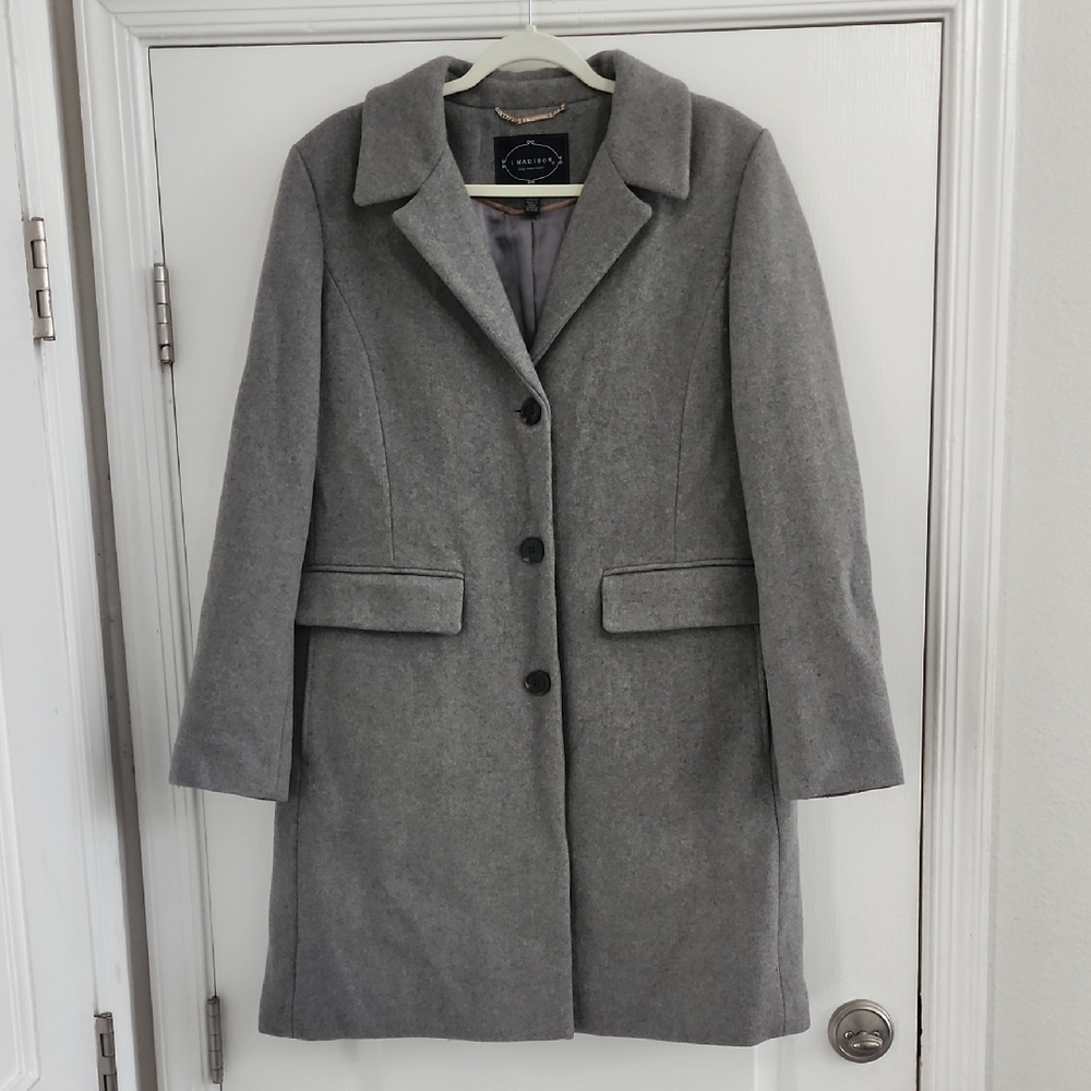 Madison Elegant Gray Pea Coat